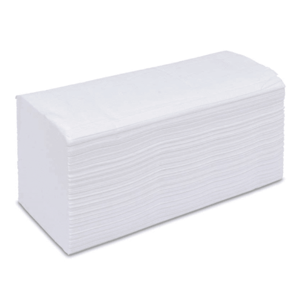 Falthandtuch V-Falz, weiss/grün, 2-lagig, 25 x 23 cm – Bild 1